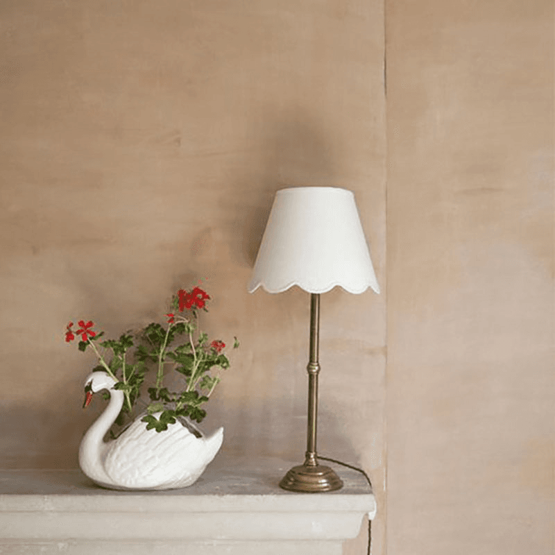 Fabric Scallop Small Lampshade, White