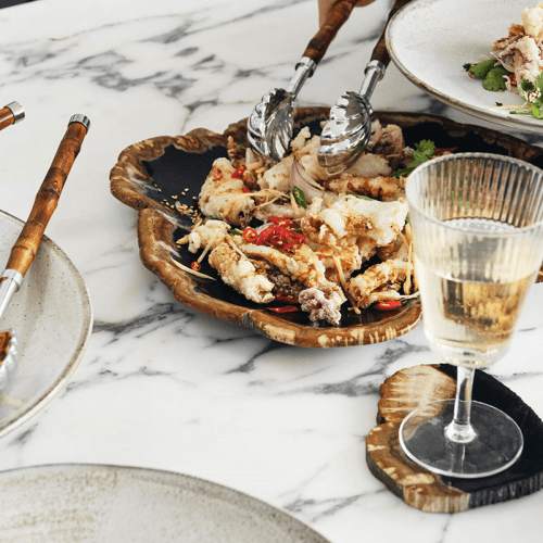 Image showing the Balfern Petrified Wood Serving Board, D32cm product.