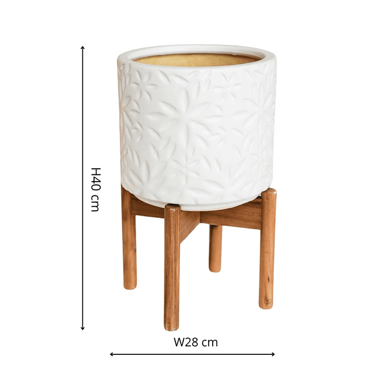 Aspen Planter, D28cm, White