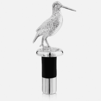 Wine Bottle Stopper, Snipe, Silver Plate