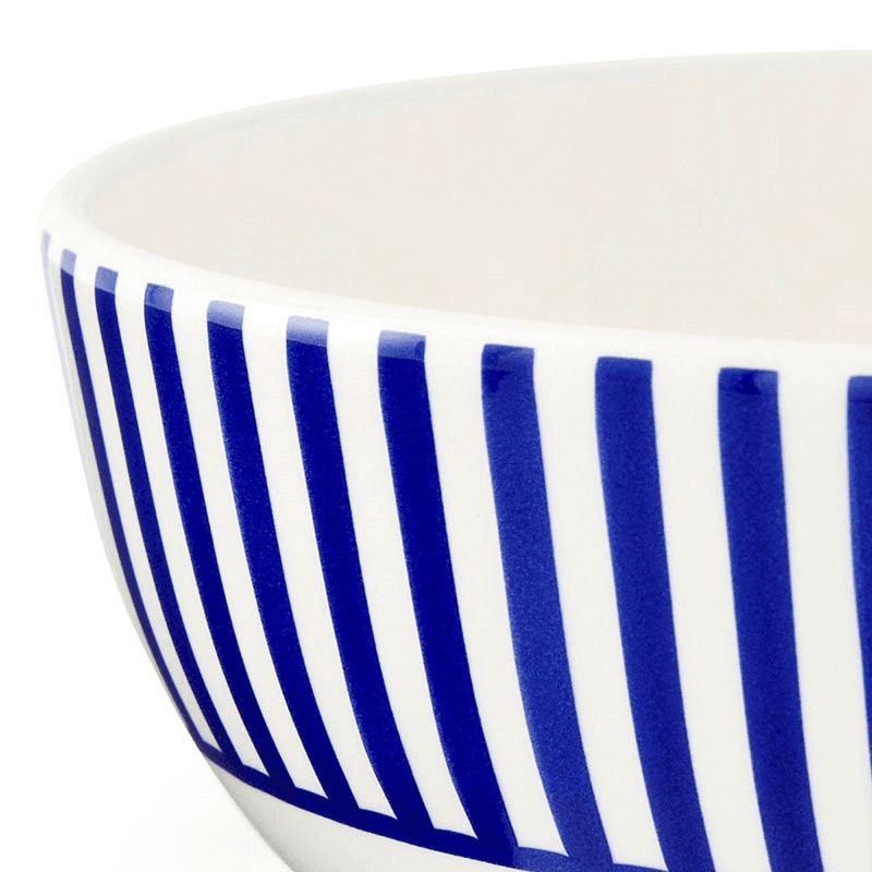 Stecatto Set of 4 Bowls, D16cm, White and Blue
