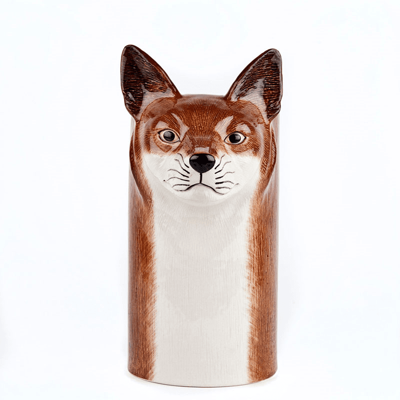 Fox Utensil Pot, H20.5cm, Brown