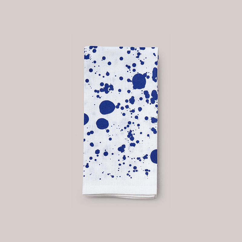 Splatter Set of 4 Napkins, W50 x L50cm, Electric Blue