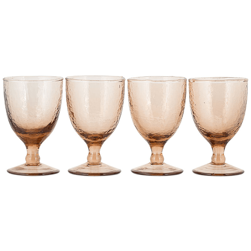 Yala Set of 4 Wine Glasses, 190ml, Dusty Terracotta