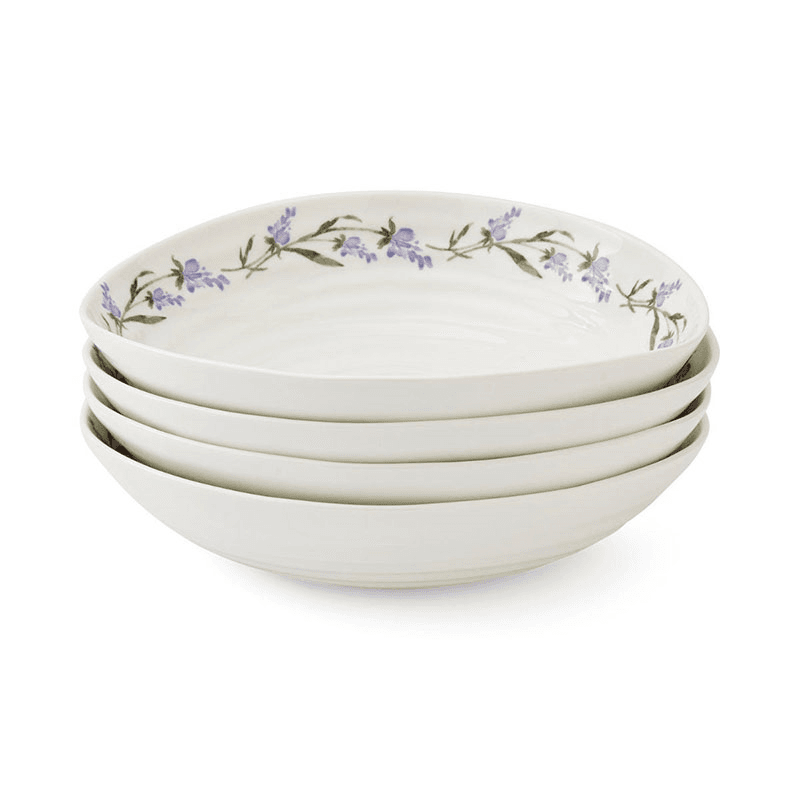 Lavandula Set of 4 Pasta Bowls, L23.5 x W21.5cm, Multi