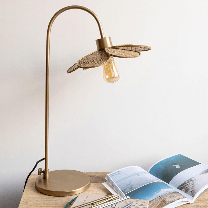 Primrose Table Lamp, H64cm, Antique Brass