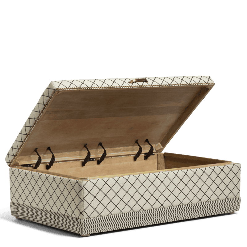 Agnes Upholstered Ottoman, 124 x 80cm, Monochrome