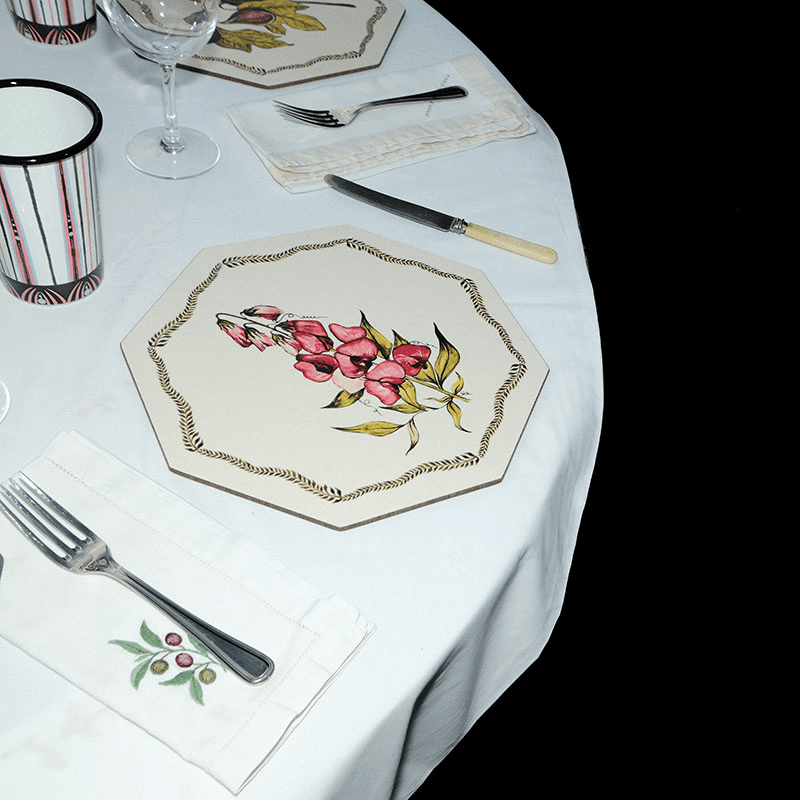 Bell Hutley Table Mat, 28 x 28cm, Foxglove