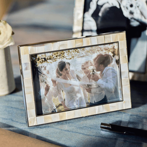 Image showing the Elegance Photo Frame, 4 x 6", Mother of Pearl product.