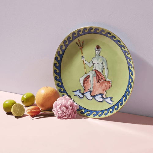 Image showing the Il Viaggio Di Nettuno Plate, D33cm, Moss Green product.