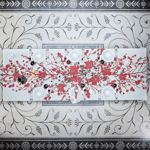 Image showing the Les Airelles Linen Tablecloth, 165 x 300cm, Red product.