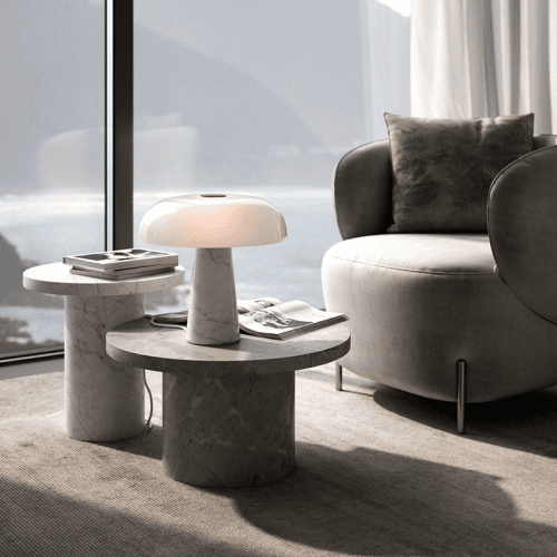 Image showing the Glossy Table Lamp, H32cm, Opal white product.