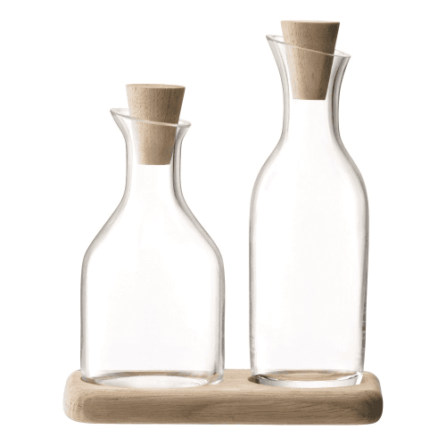 Image showing the Serve Oil and vinegar set and oak base, 15cm product.