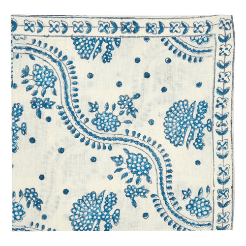 Image showing the Kalee Set of 4 Linen Napkins, Blue product.