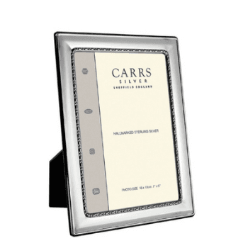 Photoframe, Oval & Round Bead, Sterling Silver, 7" x 5"