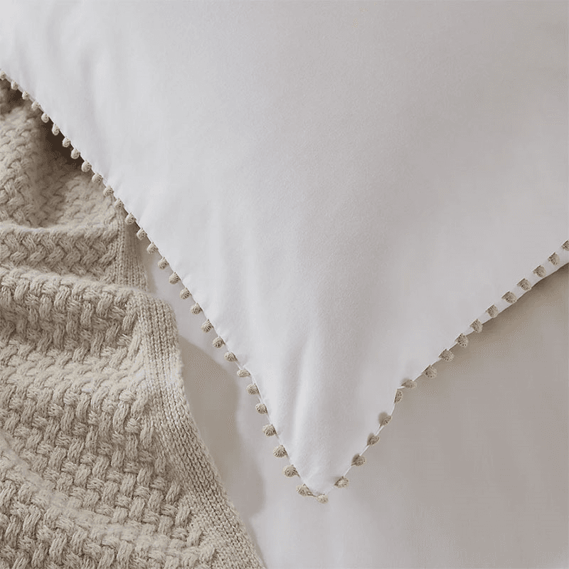 Avignon Double Duvet Cover, White/Natural