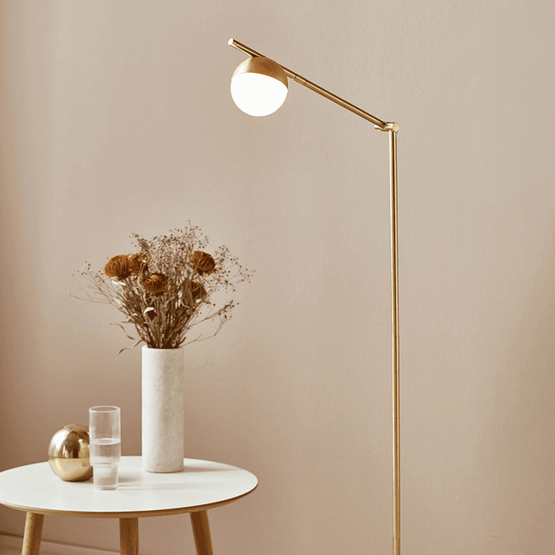 Contina Floor Lamp, H139.5cm, Brass