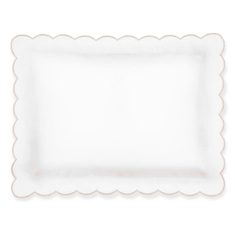 Annabelle Scalloped Pair of Standard Pillowcases, Dusky Pink