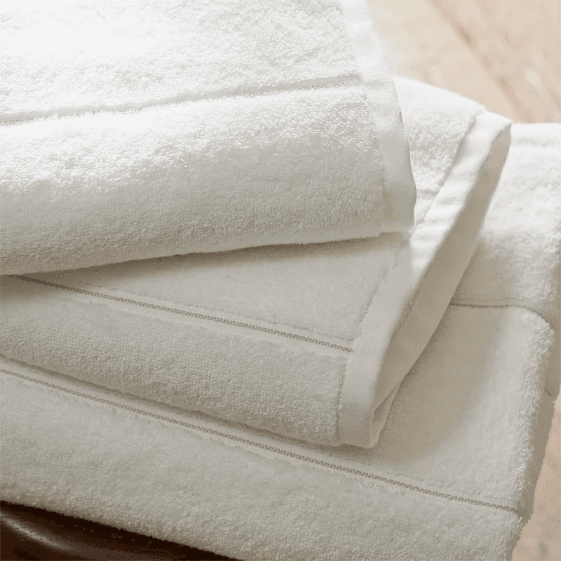 Super-Soft Ecoloom Stripe Hand Towel, 50 x 90cm, White/Grey