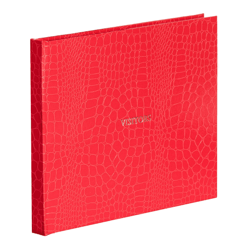 Image showing the Oyster Bay Lined Visitors Book, L22 x W28.5cm, Red Croc product.