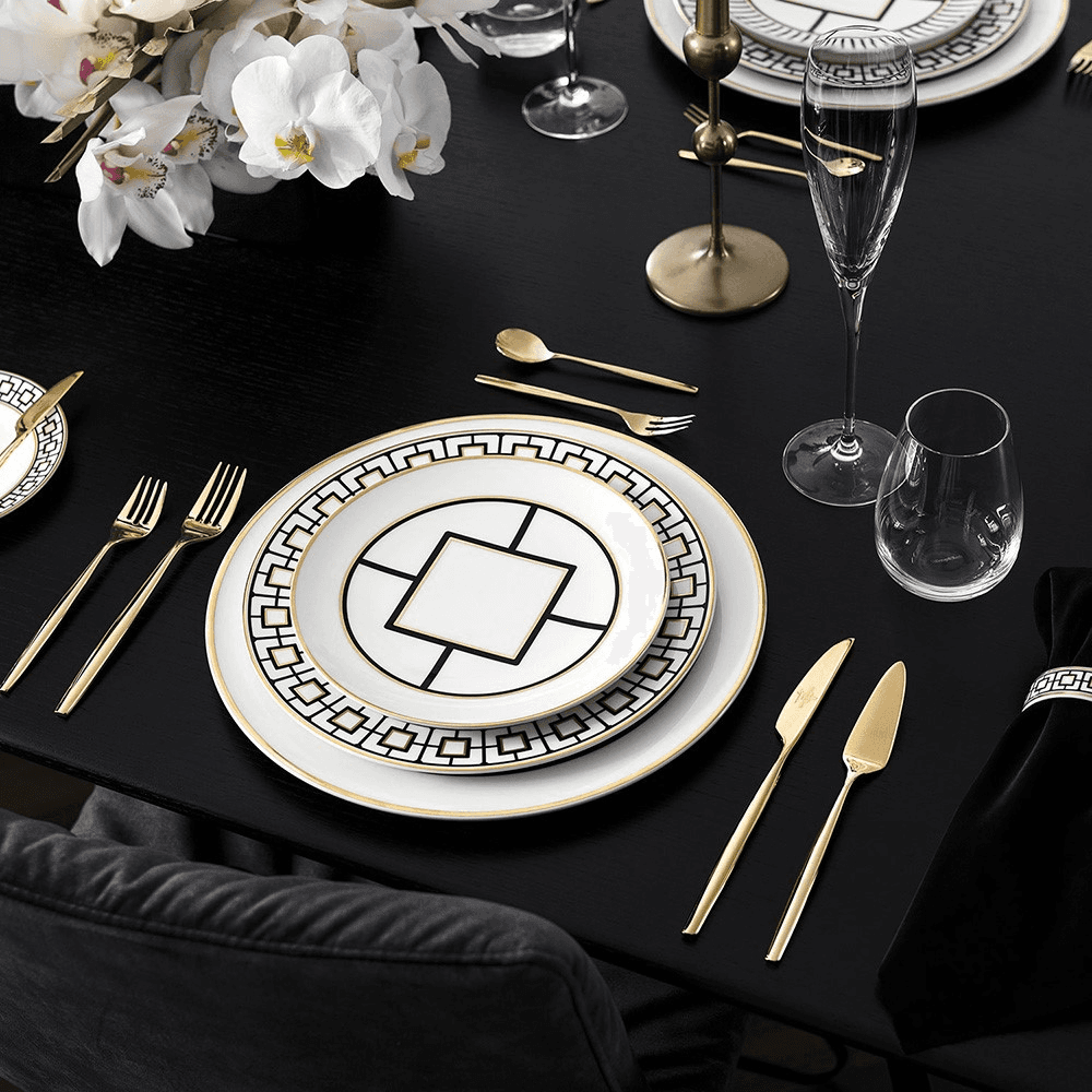 MetroChic Dinner Plate, D27cm, gold/multi