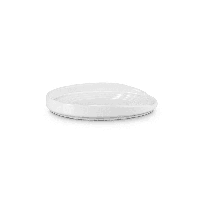 Stoneware Oval Spoon Rest, White