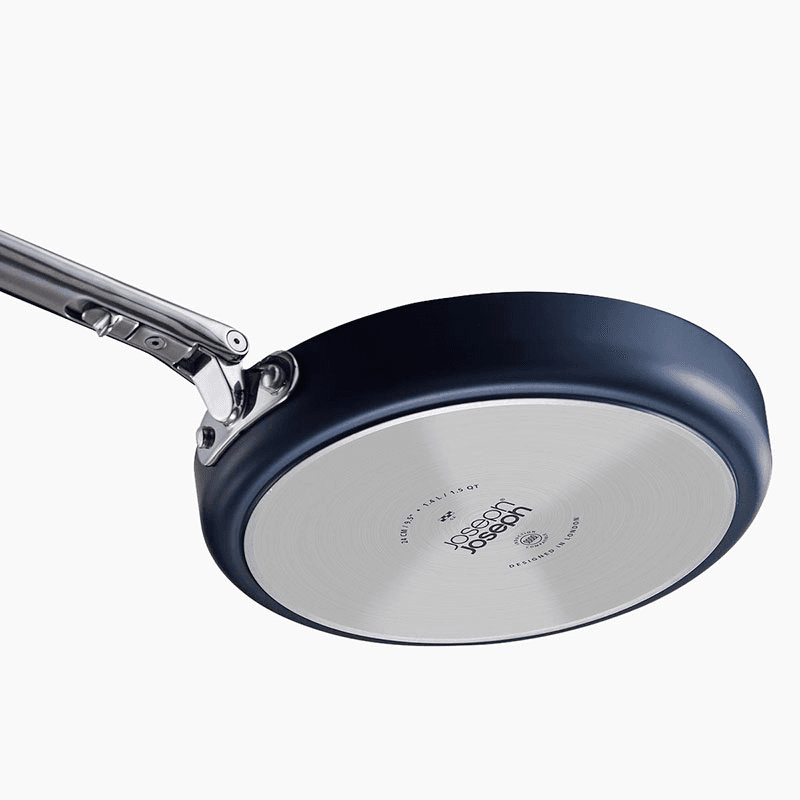 Space Folding Handle Ceramic Non-Stick 6 Piece Cookware Set, Midnight Blue