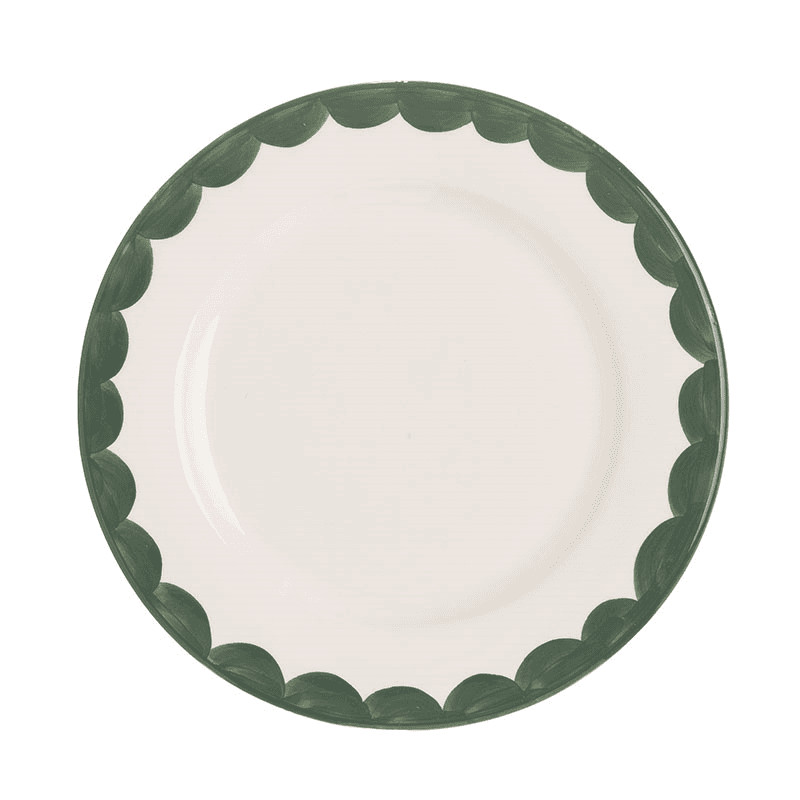 Scallop Set of 2 Side Plates, D20cm, Green