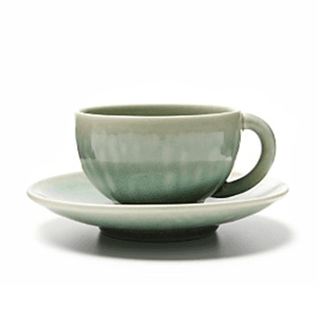 Image showing the Tourron Teacup and saucer, 18cl, Jade product.