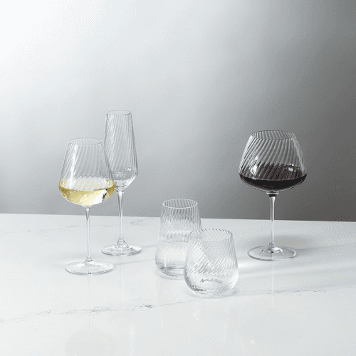 Image showing the Vera Wang Swirl Set of 2 White Wine Glasses, 440ml, Clear product.