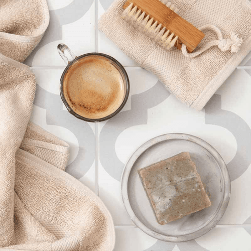 Image showing the Organic 600gsm Set of 2 Face Towels, 30 x 30cm, Flax product.