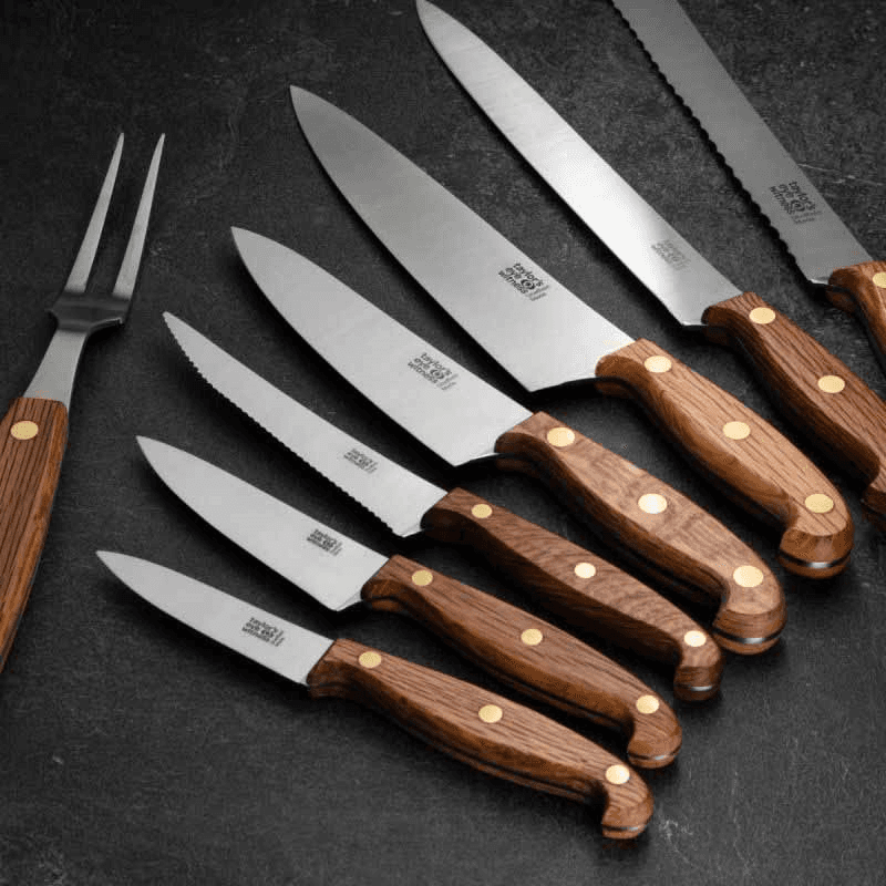 Heritage Oak Scalloped Utility Knife, 13cm