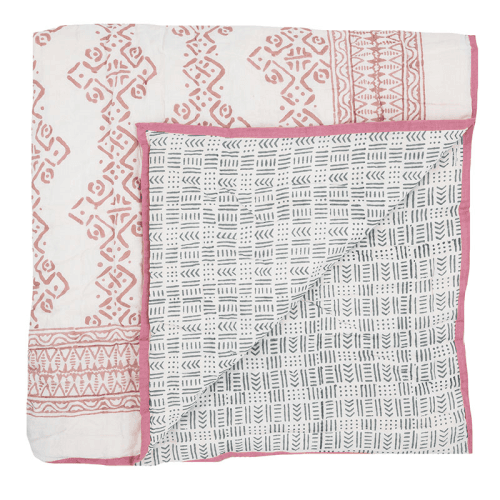 Image showing the Mali Kahala Double Quilt, Pink Blue product.