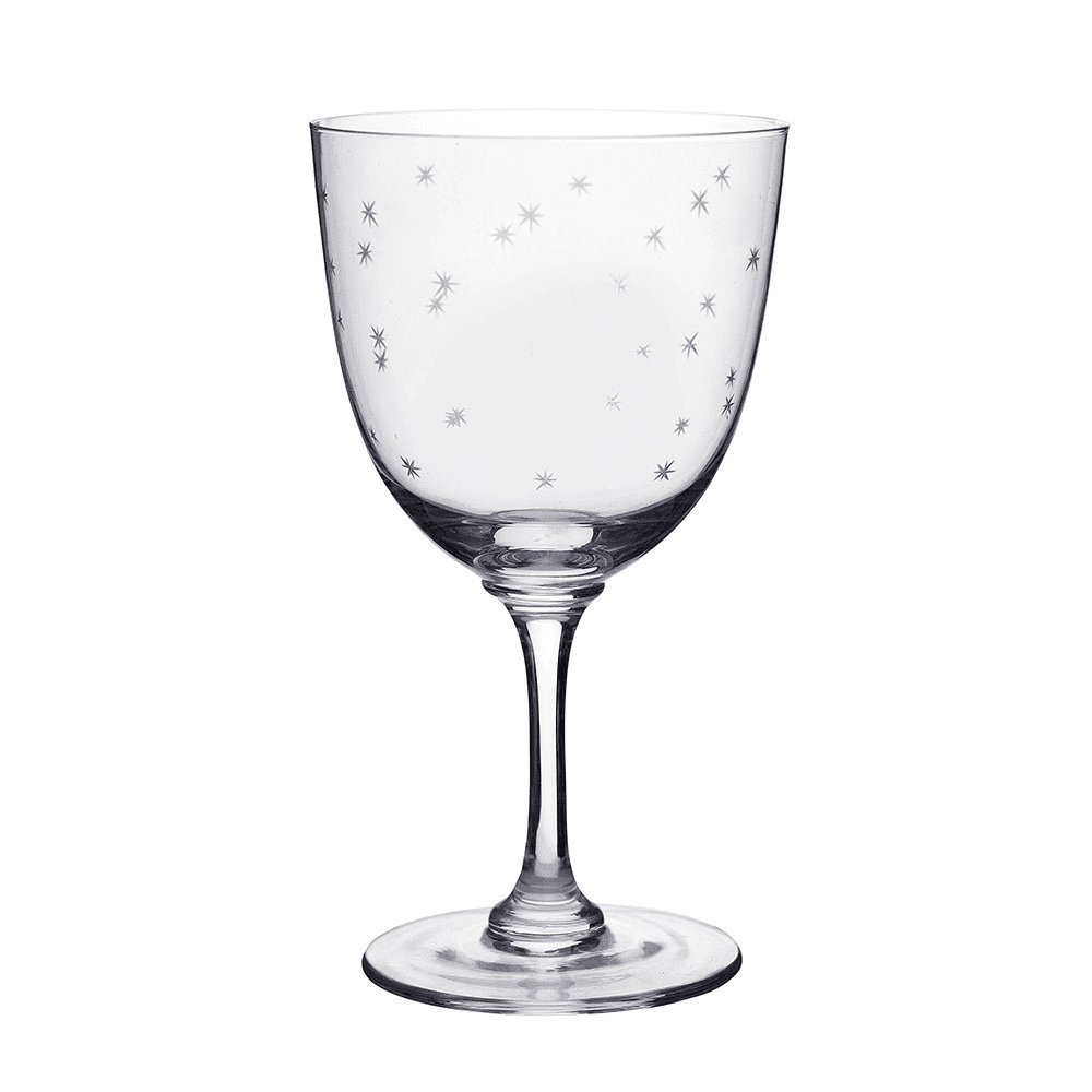 Stars Set of 6 wine glasses, 250ml, Crystal