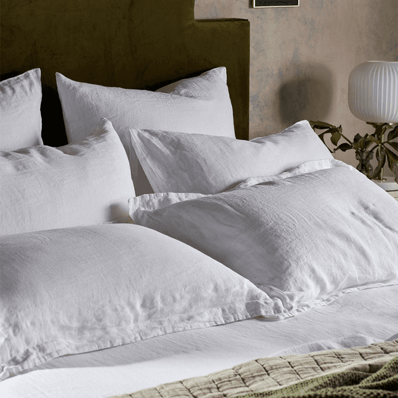 Linen Oxford Pillowcase, Standard, White