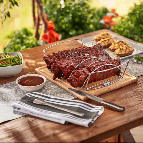 Image showing the Rib rack and roast holder, Silver product.