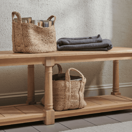 Image showing the Arbroath Rectangular Jute Basket, H28cm, Natural product.