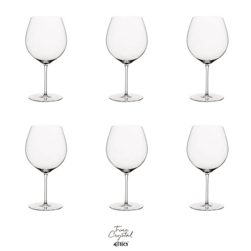 Siena Set of 6 Crystal White Wine Glasses, 630ml, Clear