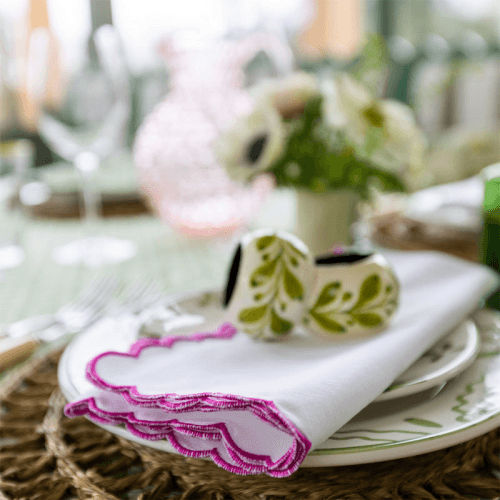 Image showing the Mini Scallop Napkin, 45 x 45cm, Pink product.