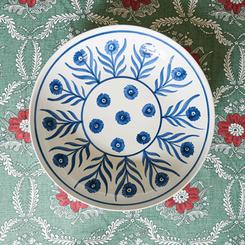Image showing the Summer Flower Salad Bowl, 36cm, Blue product.