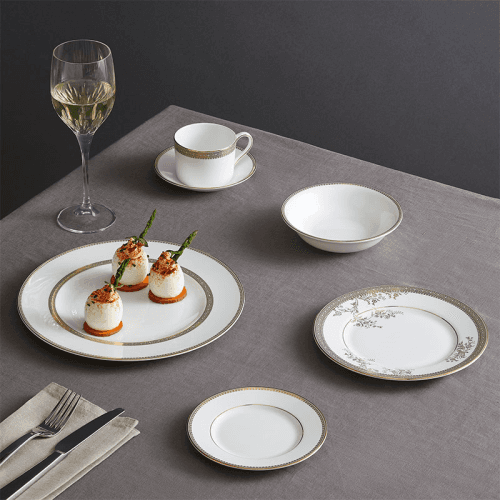 Image showing the Lace 10 Piece Dinnerware Set, Gold product.