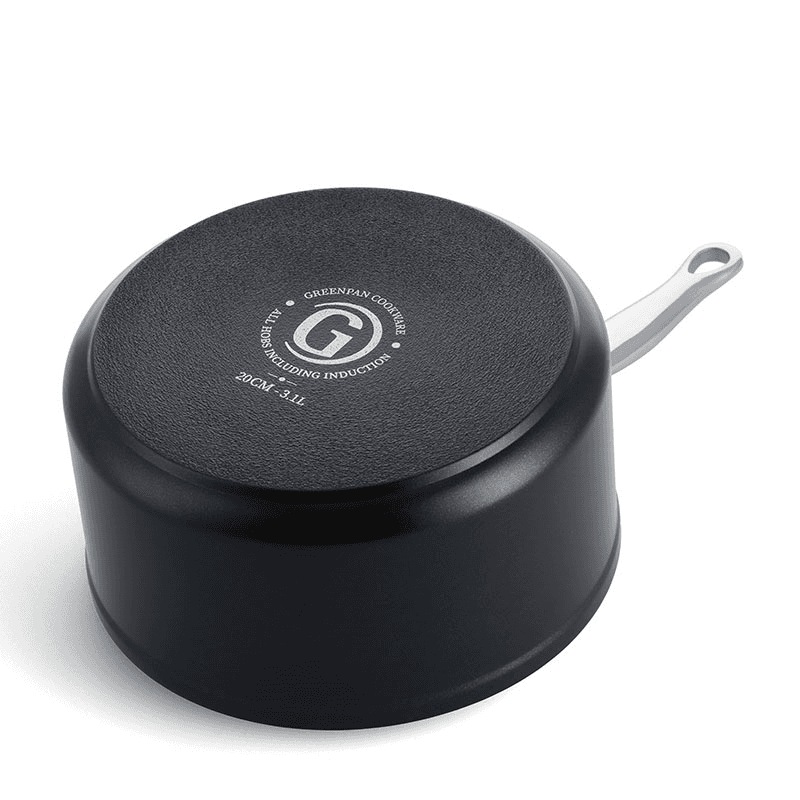 Barcelona Pro Non-Stick Saucepan with Lid, 20, Black