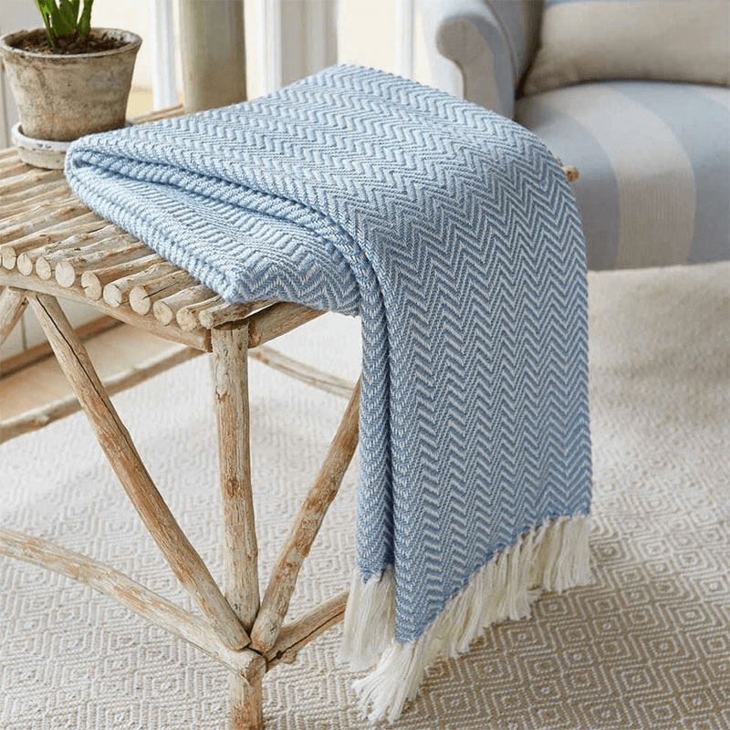 Herringbone Blanket, 250cm x 130cm, Lavender