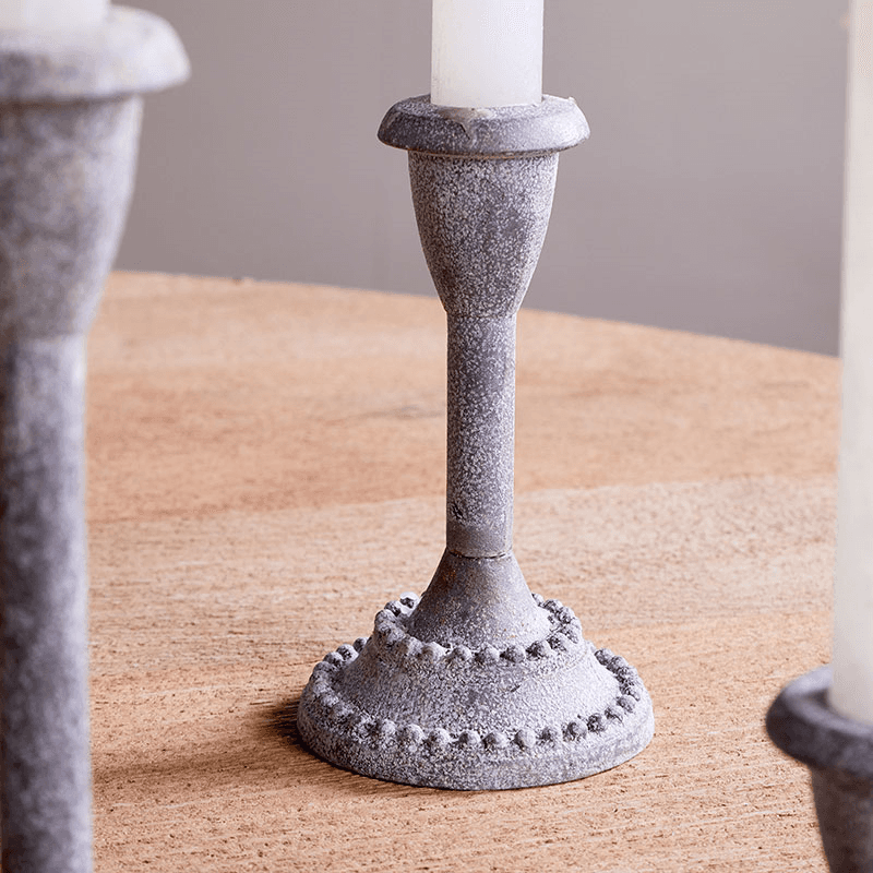 Moremi Candle Holders, H18cm, Aged Zinc