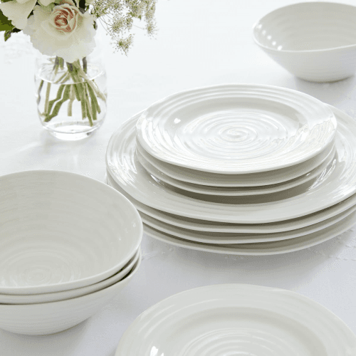 Image showing the Ceramics Set of 4 dinner plates, 28cm, White product.
