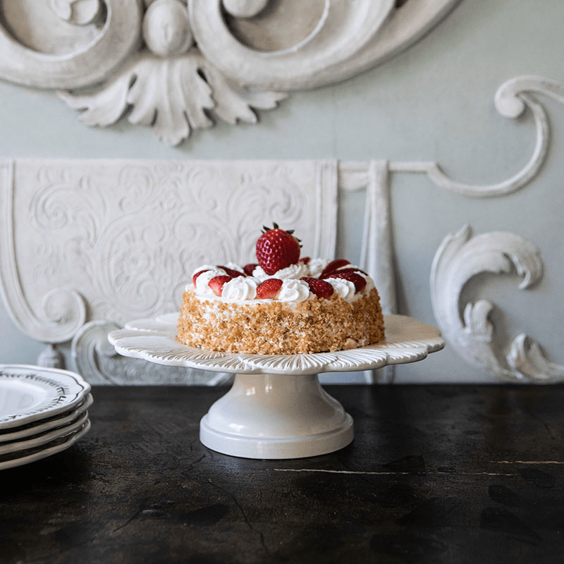 Laguna Cake Stand, H9 x L27cm x W27cm, Linen