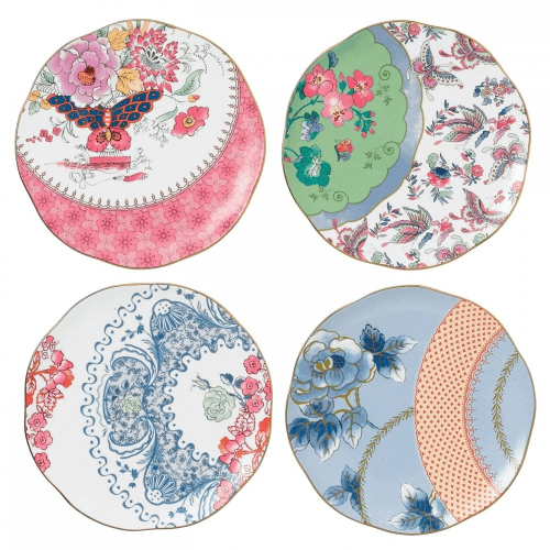 Image showing the Harlequin Collection - Butterfly Bloom Set of 4 tea plates, 20cm product.