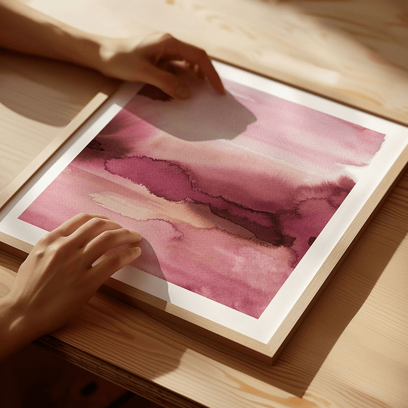Warm Skies Square Signed Print, 30 x 30cm, Pink