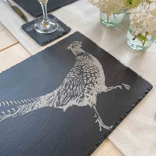 Image showing the Pheasant Slate Table Runner, H25 x W50cm, Black product.