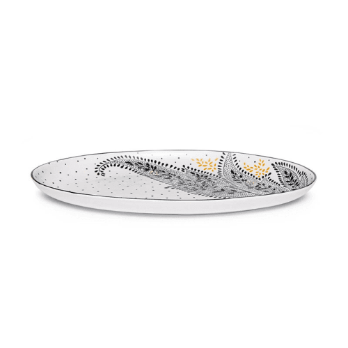 Image showing the Artisanne Noir Serving Platter, L32 x W18cm, Monochrome product.